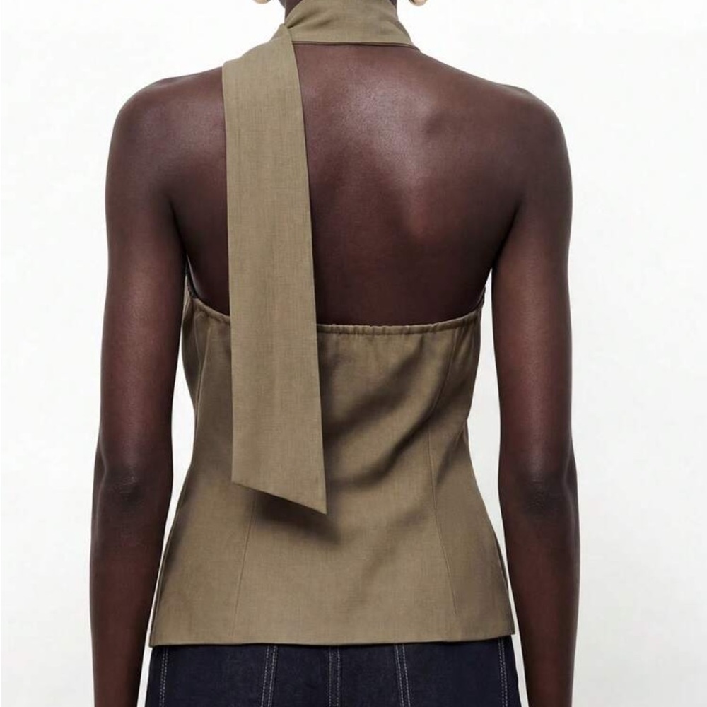 Brand New Asymmetrical One-Shoulder neck wrap vest top~ - Picture 2 of 6